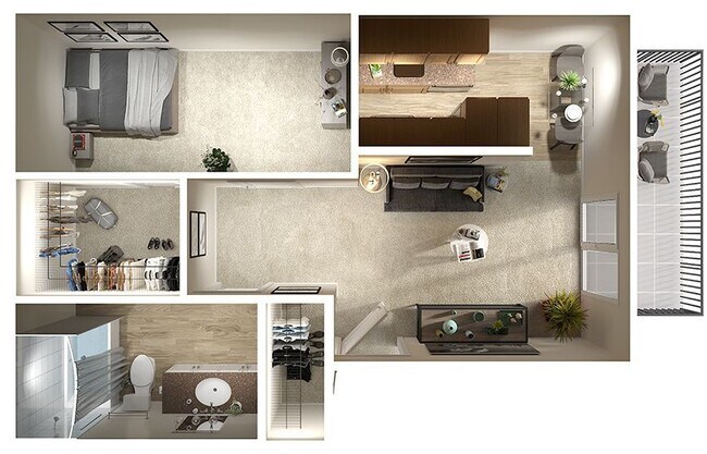 1 Bed / 1 Bath, 580 sq. ft. 039 floor plan